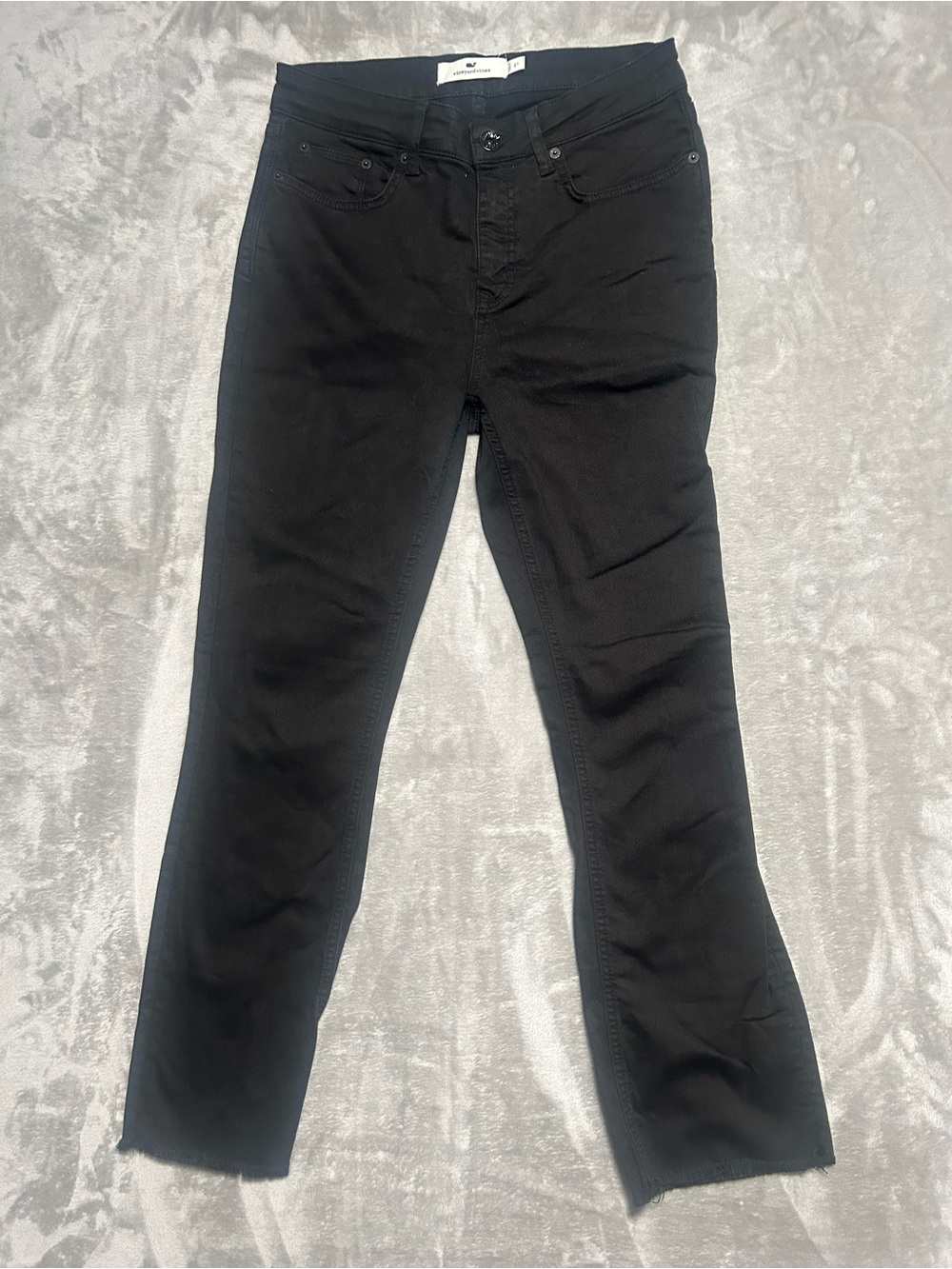 Vineyard Vines High Rise Kick Flare Jeans Women’s 27 Black Raw Hem - Picture 1 of 7